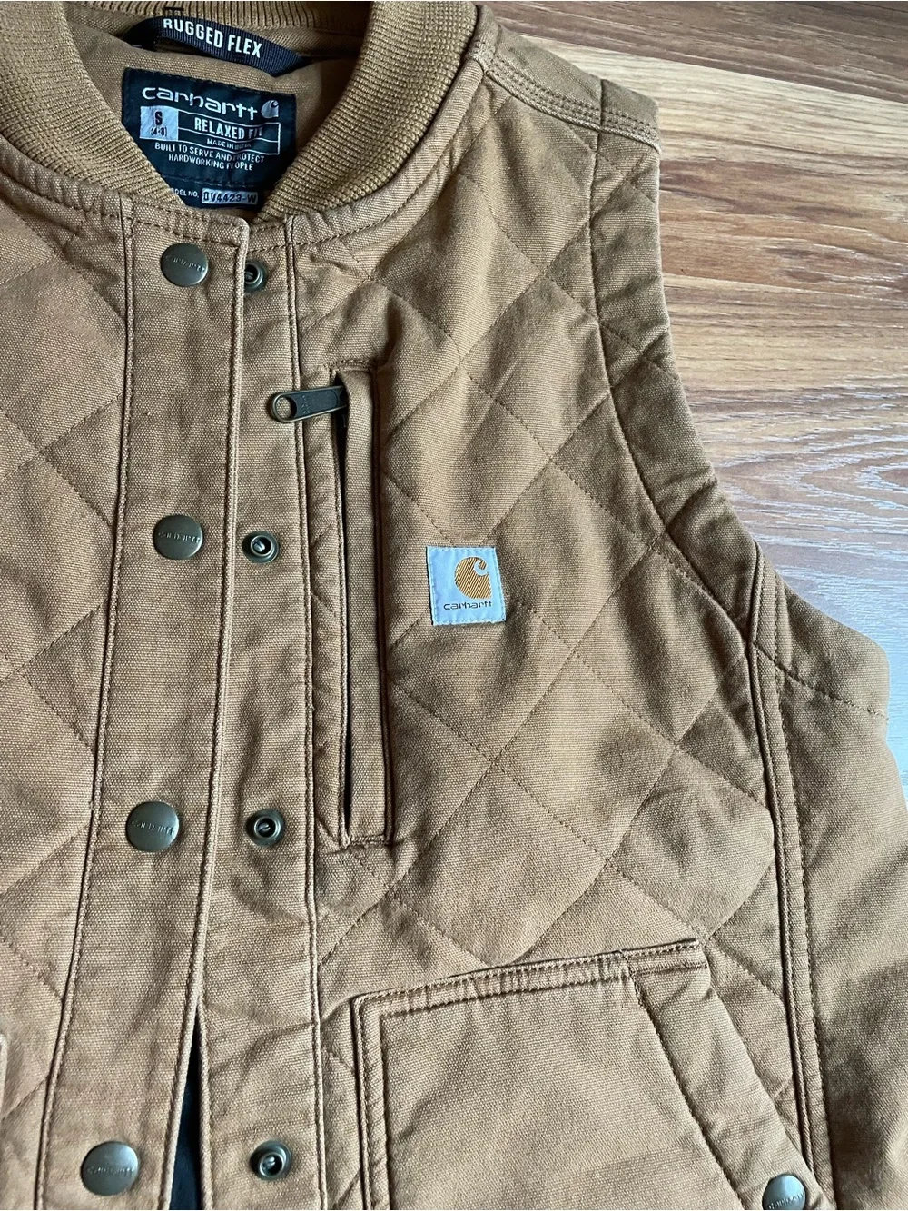 Carhartt Women's Rugged Flex Canvas Rib Collar Vest Brown Women’s Small - Picture 3 of 6